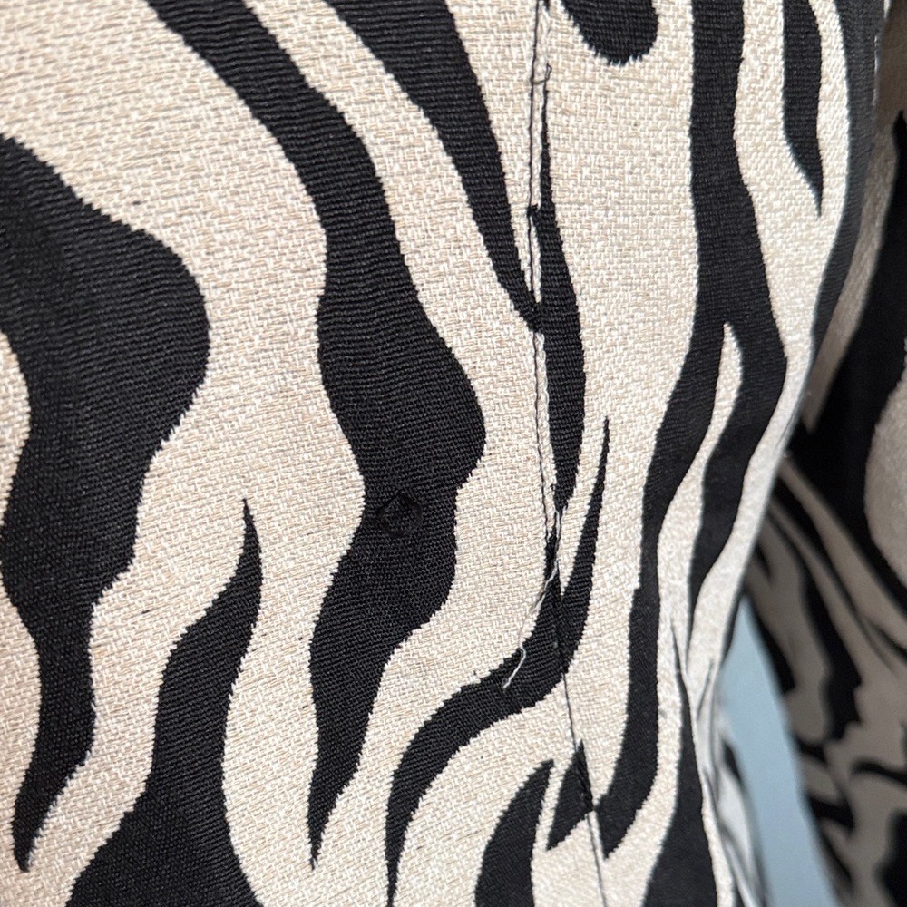 Zebra Print Faux Fur Collar Coat - Picture 8 of 9